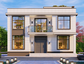 11.7×8.5米 兩層現(xiàn)代簡(jiǎn)約風(fēng)別墅 占地面積95.5平方 編號(hào)：2023091790